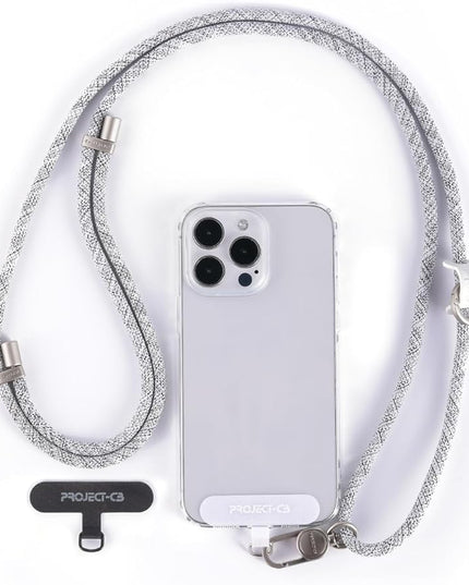 project-cb Cell Phone Lanyard 1,Phone Tether Tab 2,Crossbody Strap,Lanyards for Around the Neck,Adjustable Strap 80-160cm (FoggyBlack-S)