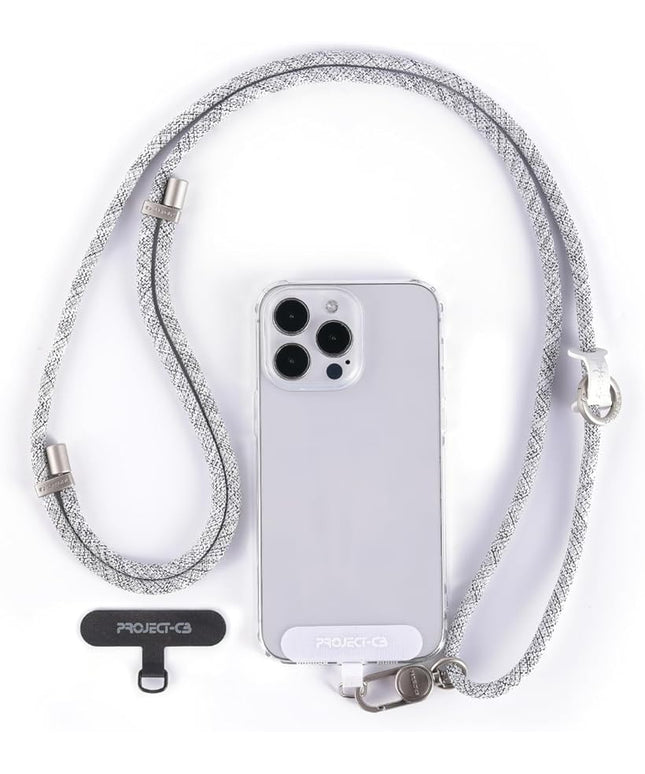 project-cb Cell Phone Lanyard 1,Phone Tether Tab 2,Crossbody Strap,Lanyards for Around the Neck,Adjustable Strap 80-160cm (FoggyBlack-S)