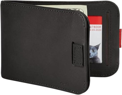 Distil Union Wally Bifold 5.0 RFID Wallet with ID Window - Slim Bifold Wallet for Men with Money Clip, Premium Leather – Minimalist RFID Card Holder - Holds 14 Cards & 30 Bills - Black