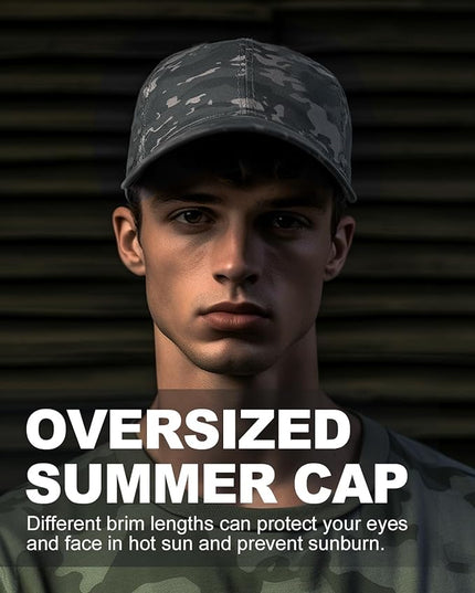 Zylioo XL XXL Oversize Baseball Cap, 100% Cotton Adjustable Dad Hat for Big Heads 23.5"-25.5", Soft Crown Large Size Cap