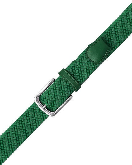 Falari Men Women Multicolored Elastic Stretch Braided Belt Canvas Fabric Woven No Holes Belt