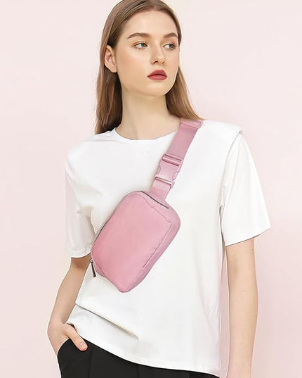 Belt Bag for Women Fanny Pack Crossbody Bags for Women Fashion Waist Packs with Adjustable Strap Gifts for Teen Girls Women Men (Pink)