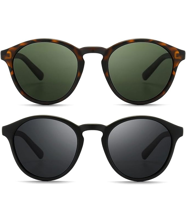 SUNGAIT Classic Vintage Round Polarized Sunglasses for Women Men Retro Style UV400