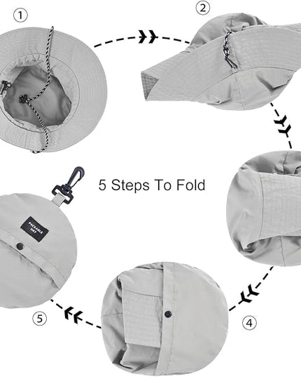 FEICUI Men Women Outdoor Bucket Hat Quick Dry Packable UV Protection Boonie Sun Hat