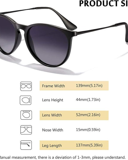 CHBP Sunglasses Womens Men Polarized UV Protection Trendy Vintage Retro Round Mirrored Lens Sunglasses For Women