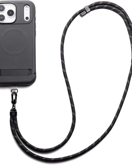ZAGG Crossbody Lanyard for Phone Cases with Lanyard Attach Points – Adjustable Durable Nylon Strap with Tear-Proof Tab – Comfortable Hands-Free Carry, Black