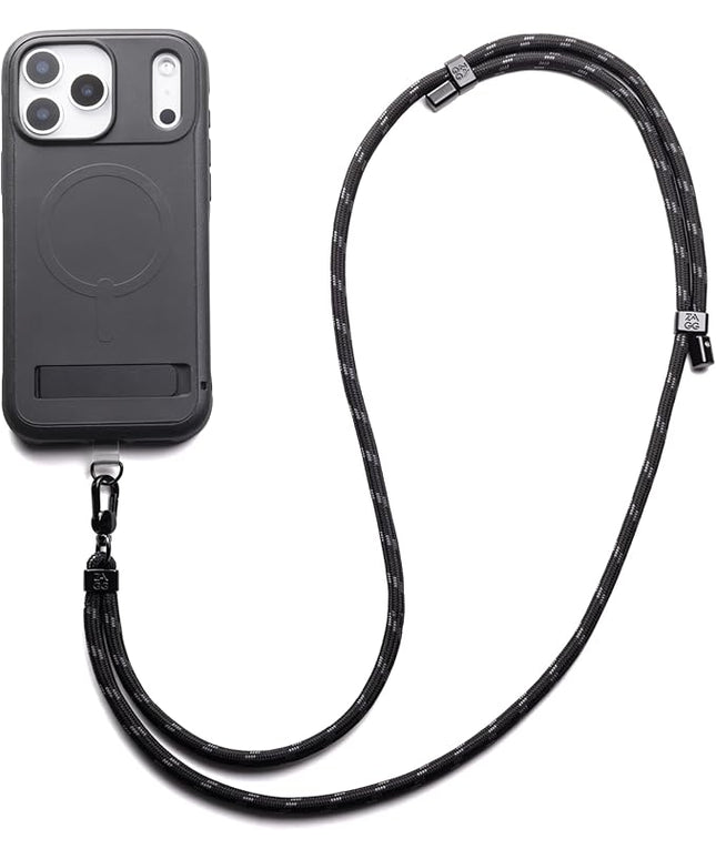 ZAGG Crossbody Lanyard for Phone Cases with Lanyard Attach Points – Adjustable Durable Nylon Strap with Tear-Proof Tab – Comfortable Hands-Free Carry, Black