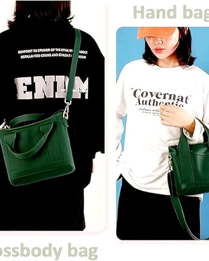 Small Tote Bag with Zipper, 2024 Canvas Multi-Pocket Crossbody Bag Shoulder Bag Satchel Hobo Bag Messenger Bag