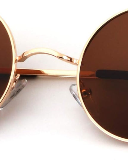 KALIYADI Round Polarized Sunglasses for Men Women Retro Metal Hippie Circle Style Sun Glasses UV Protection