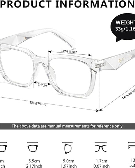 kimorn Blue Light Blocking Glasses,Anti Eyestrain & UV Protection,Square Frame Glasses for Women and Men
