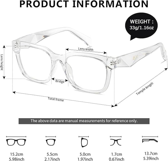 kimorn Blue Light Blocking Glasses,Anti Eyestrain & UV Protection,Square Frame Glasses for Women and Men