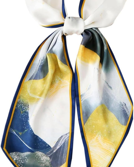 Head Scarf Purse Handle Neck Satin Hair Scarfs For Bag Lightweight Silky Long Thin Women's Fashion Scarves 59 * 5.9”