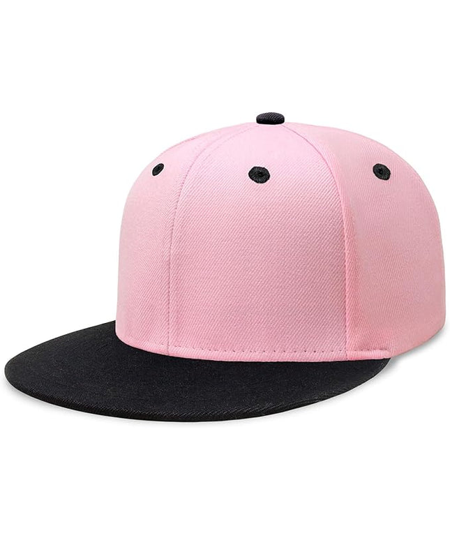 CHOK.LIDS Flat Bill Visor Classic Snapback Hat Blank Adjustable Brim High Top End Trendy Color Style Plain Tone Baseball Cap