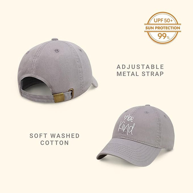 CHOK.LIDS Be Kind Trendy Womens Baseball Cap Unisex Fashion Cotton Polo Style Fun Inspirational Saying Seasonal Headwear
