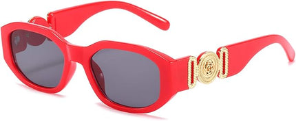 BUTABY Rectangle Sunglasses for Women Retro Driving Glasses 90’s Vintage Fashion Irregular Frame UV400 Protection