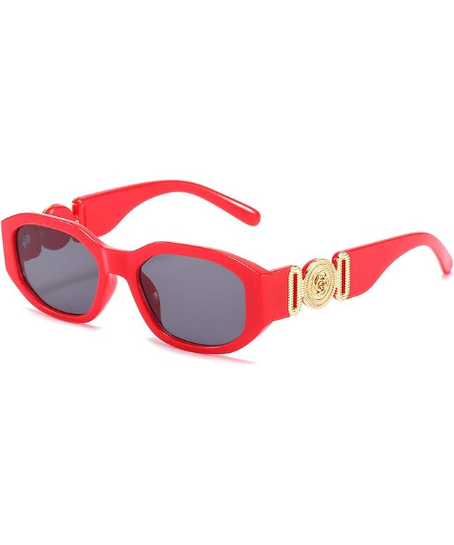 BUTABY Rectangle Sunglasses for Women Retro Driving Glasses 90’s Vintage Fashion Irregular Frame UV400 Protection