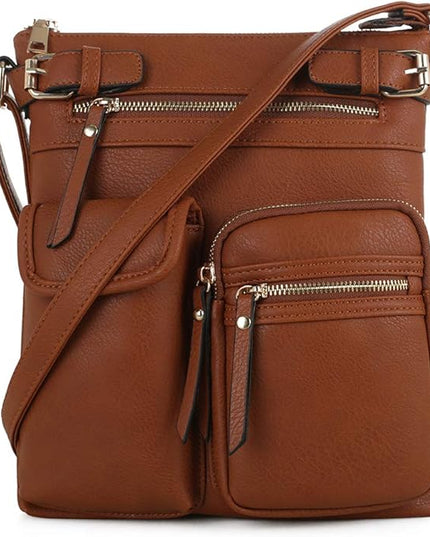 SG SUGU Katie Lightweight Medium Crossbody Bag Shoulder Bag with Multi Pocket for Women