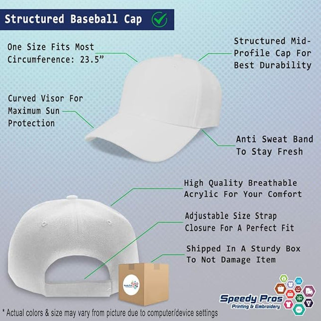 Baseball Cap Custom Personalized Text Dad Hats for Men & Women Strap Closure
