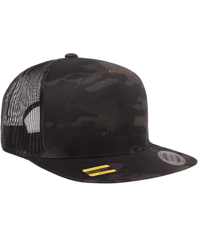 Yupoong 5-Panel YP Classic Trucker Cap | High Profile Flat Visor Snapback | OSFM | Bulk Packs Available