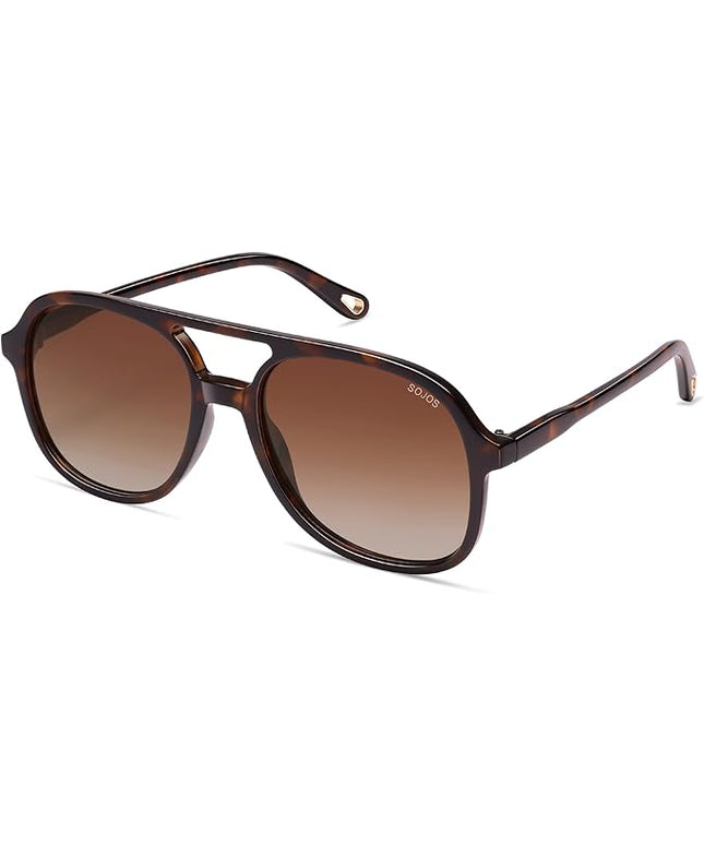 SOJOS Retro Polarized Aviator Sunglasses Womens Mens Classic 70s 80s Vintage Trendy Square Aviators SJ2174