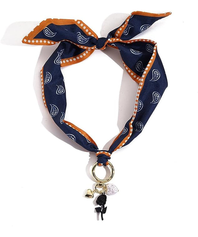 HETICA Scarf Necklace for Women Silk Western Charm Necklaces Fashion Accessory Jewelry Gift