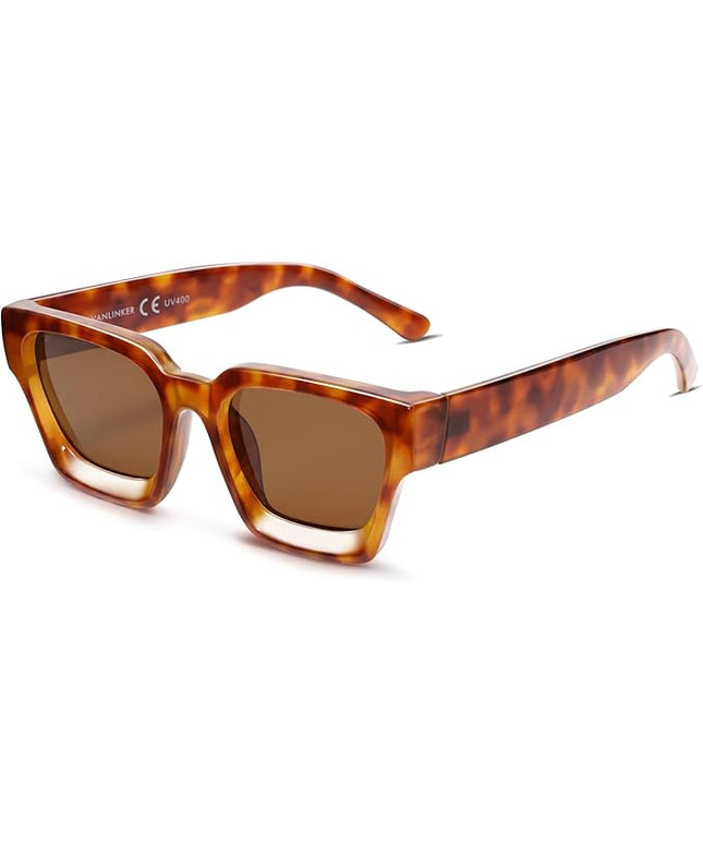VANLINKER Thick Square Sunglasses for Men Women Retro Chunky Rectangle Shades UV400 Protection VL9731