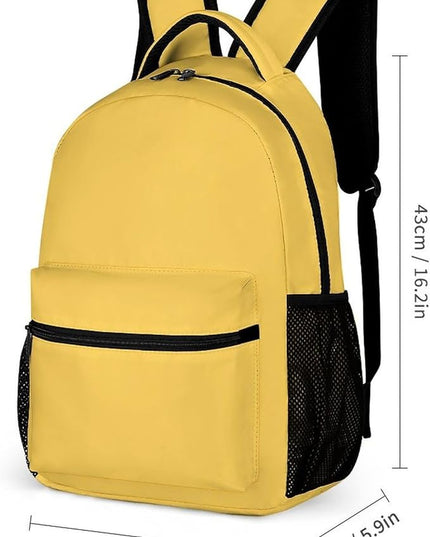 Fashion Crushed Golden Yellow Backpack Lightweight Large Capacity Laptop Daybag for Travel Work