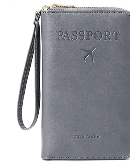 Passport Holder for Travel Women and Men RFID Passport Holder with Card Slots Holder Passport Case Passport cover Passport Wallet Travel Essentials and Accessories (Zipper, Grey Zipper)