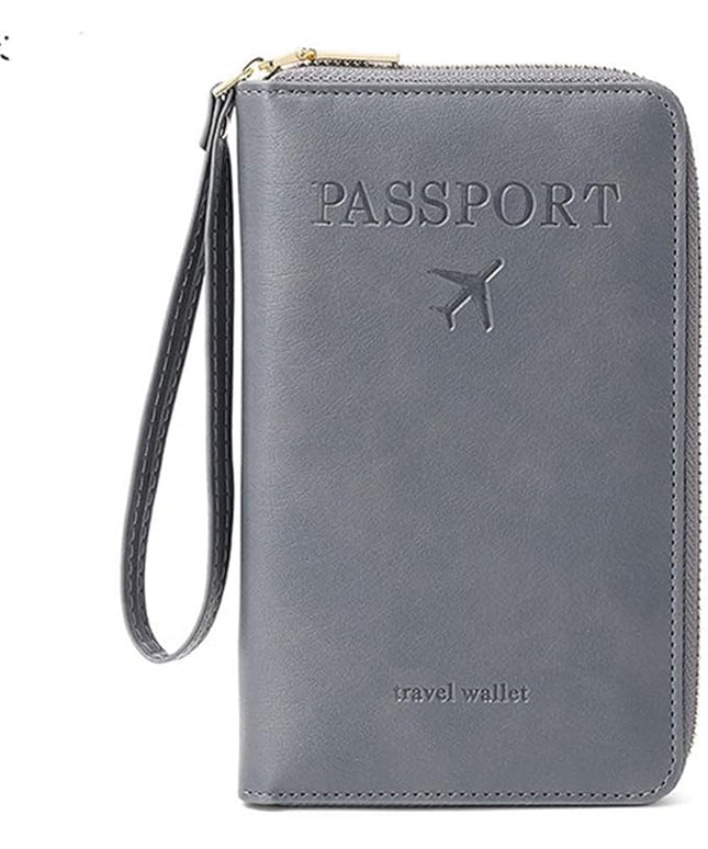 Passport Holder for Travel Women and Men RFID Passport Holder with Card Slots Holder Passport Case Passport cover Passport Wallet Travel Essentials and Accessories (Zipper, Grey Zipper)