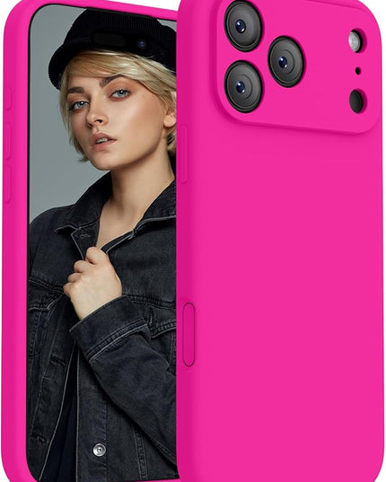 FireNova Magnetic for iPhone 17 Pro Max Case, Compatible with MagSafe, [Integrated Silicone Camera Control Button] [Camera Protection] Anti-Scratch Microfiber Lining Phone Case, 6.9", Hot Pink