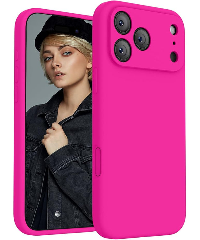 FireNova Magnetic for iPhone 17 Pro Case, Compatible with MagSafe, [Integrated Silicone Camera Control Button] [Camera Protection] Anti-Scratch Microfiber Lining Phone Case, 6.3", Hot Pink