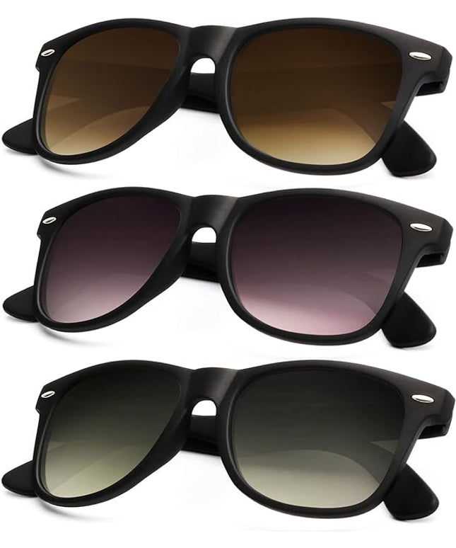KALIYADI Polarized Sunglasses for Men and Women Matte Finish Sun glasses Color Mirror Lens UV Blocking (3 Pack)