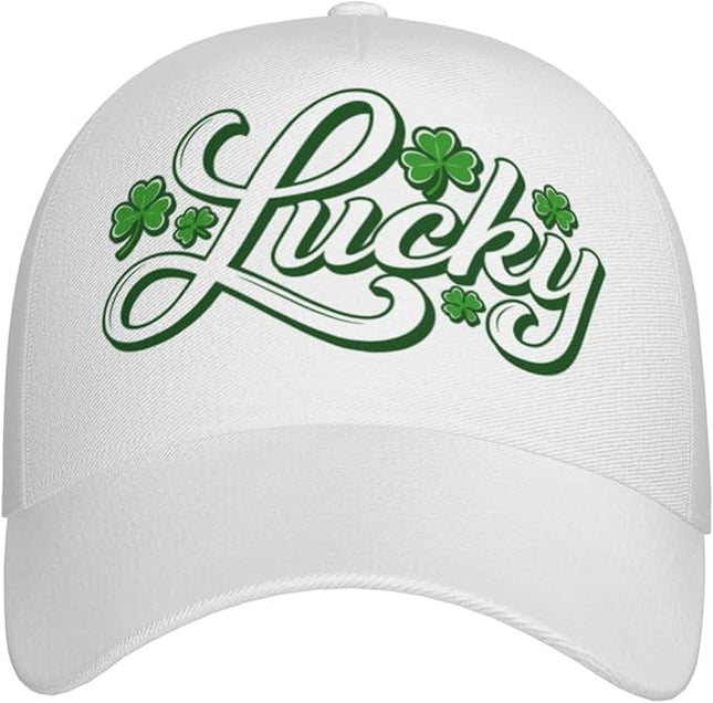 St. Patrick's Day Lucky Shamrock Hat Adjustable Irish Green Clover Baseball Cap Trucker Hat for Men Women
