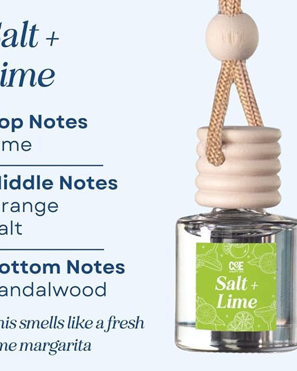CANDECraftCo Car Air Hanging Fragrance Oil, Car Auto Freshener for Essential Oils, Scents Fragrance Aromatherapy Automobile Diffuser, Long Lasting (Salt & Lime)