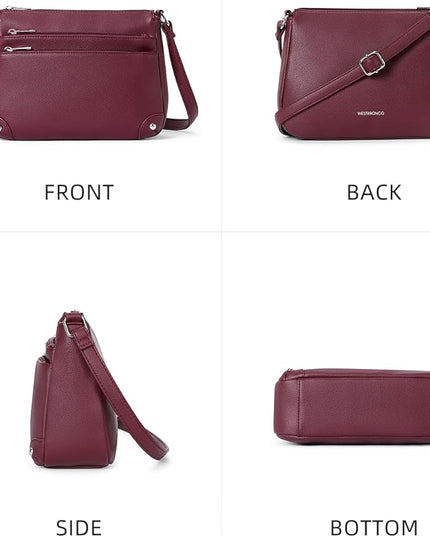 WESTBRONCO Crossbody Bags for Women, Medium Size Shoulder Handbags, Satchel Purse with Multi Zipper Pocket