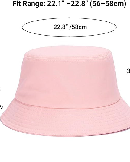 Umeepar Unisex Cotton Packable Bucket Hat Sun Hat Plain Colors for Men Women