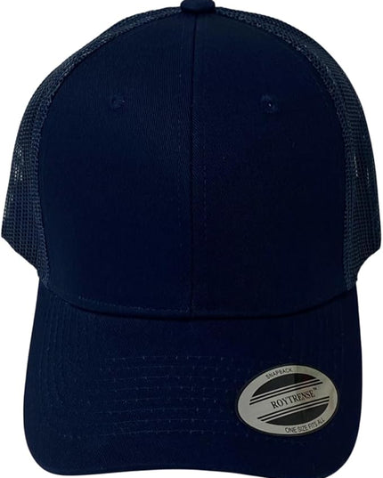 Classic Solid Color Mesh Trucker Hat - Adjustable Snapback Cap for Men & Women - Casual & Sporty Style