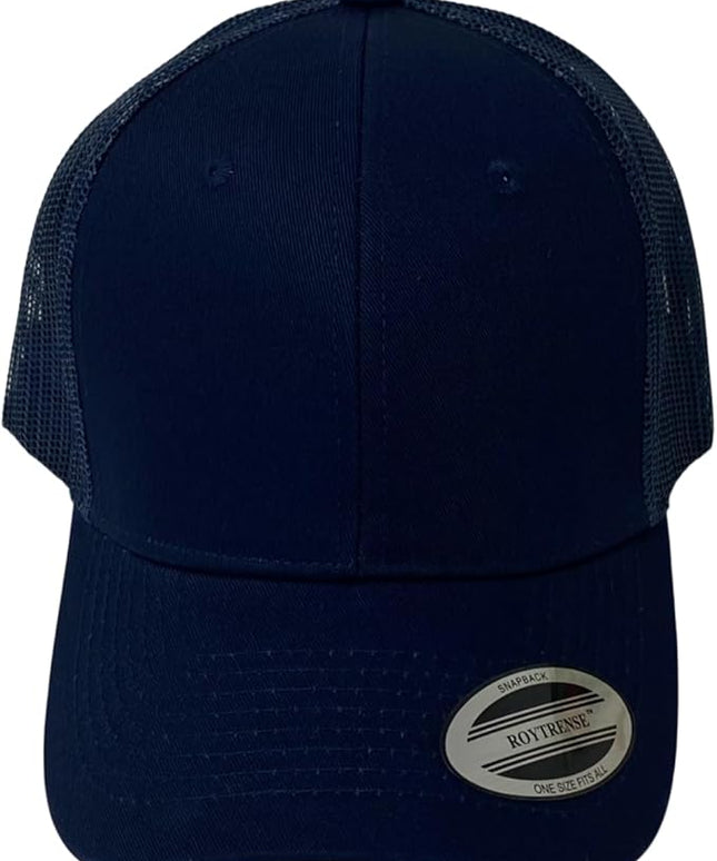 Classic Solid Color Mesh Trucker Hat - Adjustable Snapback Cap for Men & Women - Casual & Sporty Style