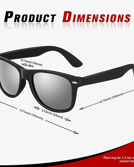 Sunier Polarized Sunglasses for Men and Women, Retro Square Matte Finish UV400 Protection Shades for Driving, Fishing