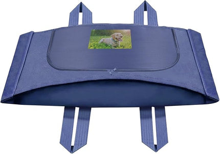 Pet Burial Bag for Dogs, Cats, Large Pets up to 80lb - Pet Caskets or Burial Boxes Alternative, Eco-Conscious Pet Body Bag with Handle & Custom Memorial Surface (Blue, L)