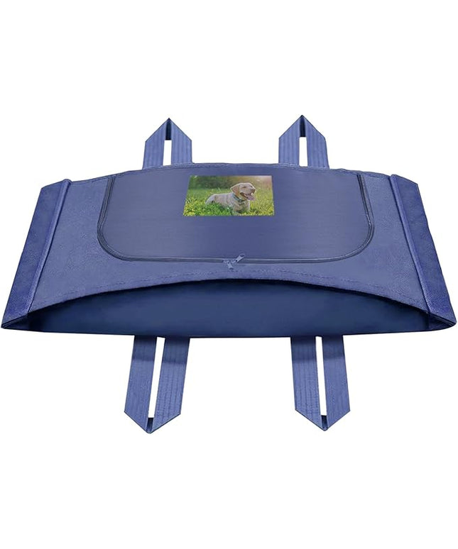 Pet Burial Bag for Dogs, Cats, Large Pets up to 80lb - Pet Caskets or Burial Boxes Alternative, Eco-Conscious Pet Body Bag with Handle & Custom Memorial Surface (Blue, L)