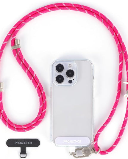 project-cb Cell Phone Lanyard 1,Phone Tether Tab 2,Crossbody Strap,Lanyards for Around the Neck,Adjustable Strap 80-160cm (Magenta-S)