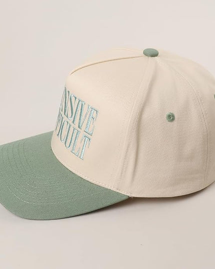 MIRMARU Two-Tone Vintage Canvas Trucker Hats for Men & Women, Adjustable Size Baseball Caps with Trendy Embroidered Design