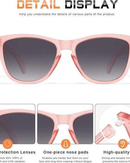DANAMY Sunglasses Womens Polarized Sunglasses for Women Trendy Designer Mirrored UV400 Protection Sun Glasses