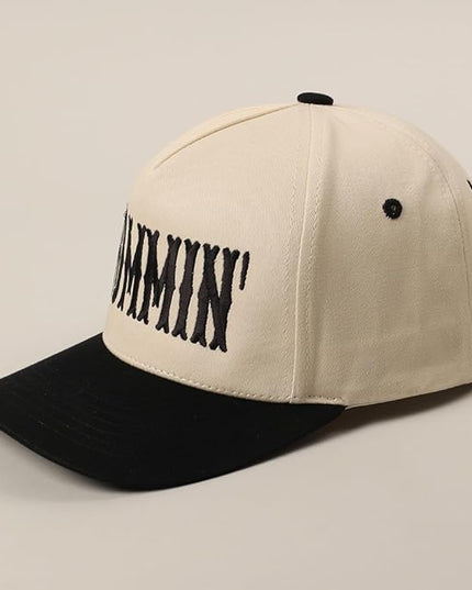 MIRMARU Two-Tone Vintage Canvas Trucker Hats for Men & Women, Adjustable Size Baseball Caps with Trendy Embroidered Design