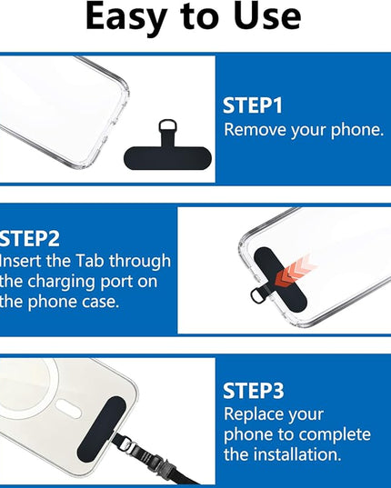 Fannoday Phone Tether Tab, 4 Pcs Universal Phone Lanyard Tab Used with Crossbody Strap, for Cell Phone Cases