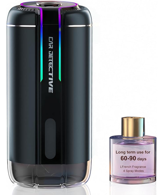P6 Smart Car Air Freshener Diffuser - Auto On/Off, 4 Modes, 30-Day Battery, Ultrasonic Mist, Long-Lasting 4 Months, Jade Dragon Tea Scent
