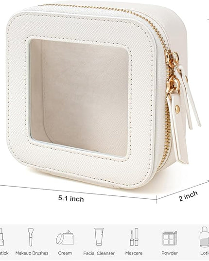 Travel Clear Makeup Bag Set, TSA Approved Cosmetic Bag Case with Zipper Portable Makeup Pouch Toiletry Bag Traveling Cosmetic Organizer Storage Bag Car Organizer Car Essentials