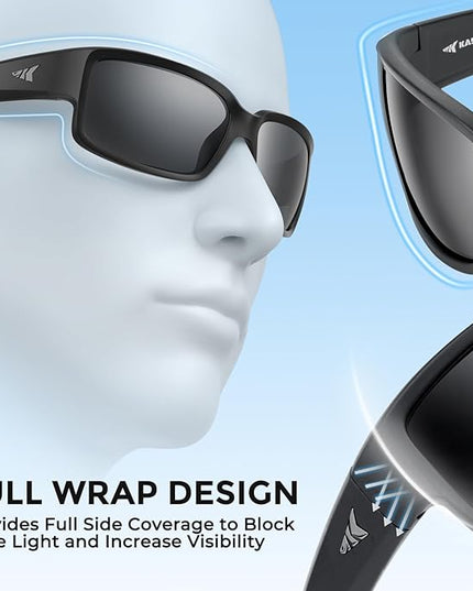 KastKing Skidaway Polarized Sport Sunglasses for Men and Women,Ideal for Driving Fishing Cycling and Running,UV Protection