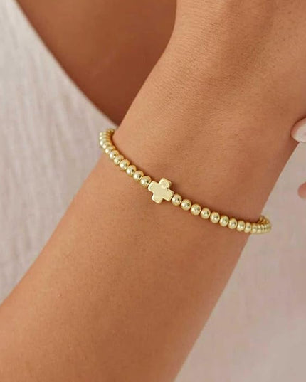 Gold Bracelets for Women 14K Gold Beaded Bracelets Stackable Bracelets for Women Gold Charm Bracelet Non Tarnish Gold Jewelry for Women Trendy